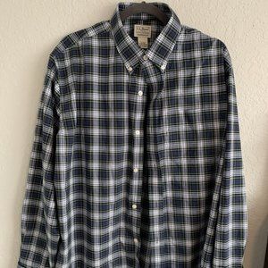 L.L Bean Mens Plaid button down wrinkle free